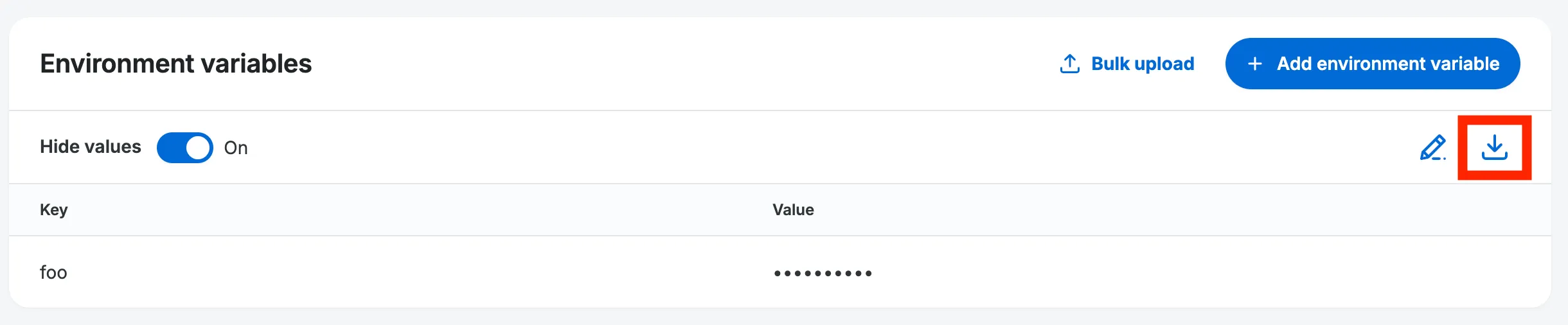 Download variables